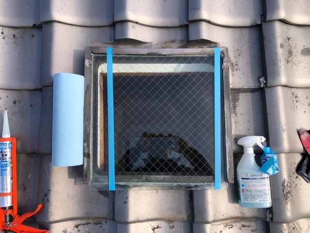 姫路市で交換したAGC網入りガラス